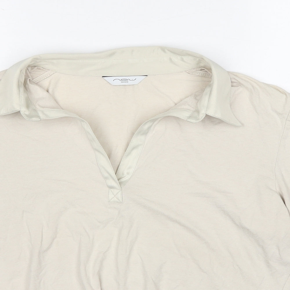 Womens UK Size 18 New Look Beige Basic Polo