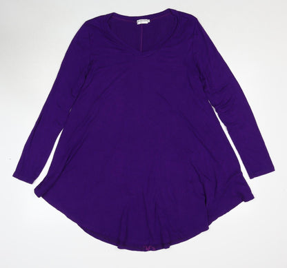 HOTOUCH Womens Purple Viscose Trapeze & Swing Size M Round Neck Pullover
