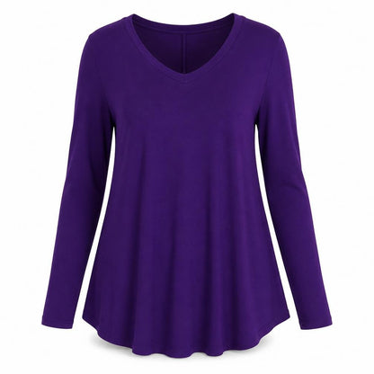 HOTOUCH Womens Purple Viscose Trapeze & Swing Size M Round Neck Pullover