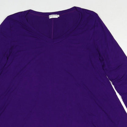 HOTOUCH Womens Purple Viscose Trapeze & Swing Size M Round Neck Pullover