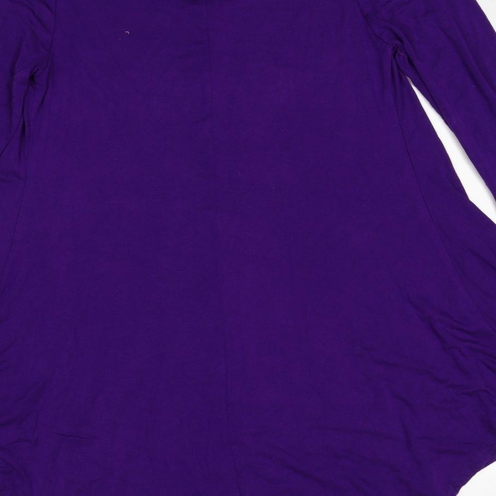 HOTOUCH Womens Purple Viscose Trapeze & Swing Size M Round Neck Pullover