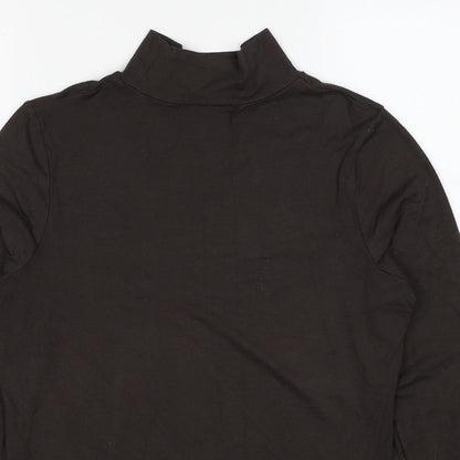 Close-up detail of AMARANTO women’s brown viscose pullover sweatshirt, size UK 14, pullover