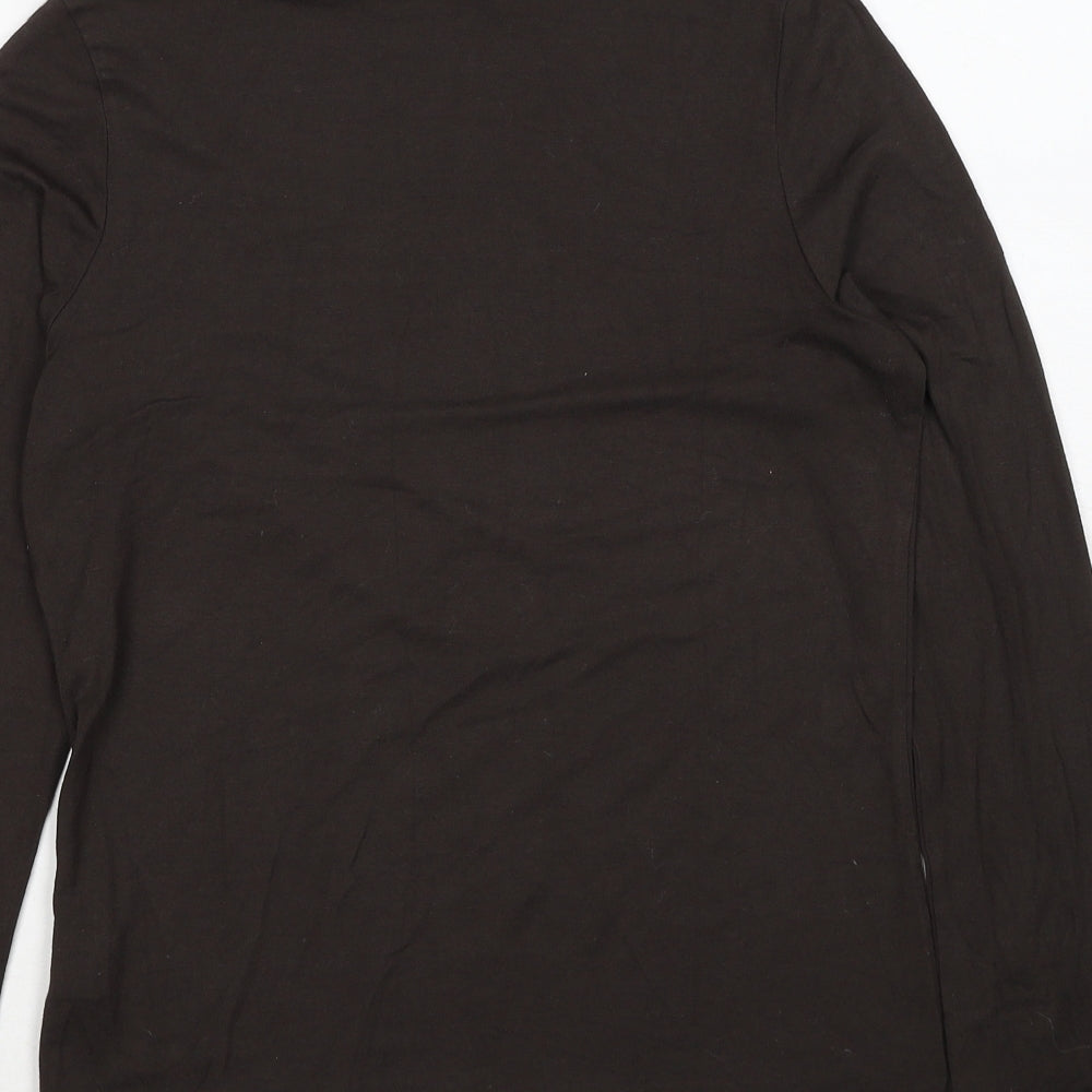 Brand and care label for AMARANTO women’s brown viscose pullover sweatshirt, size UK 14, pullover