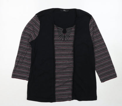 Womens UK Size M Bonmarché Black Basic Blouse