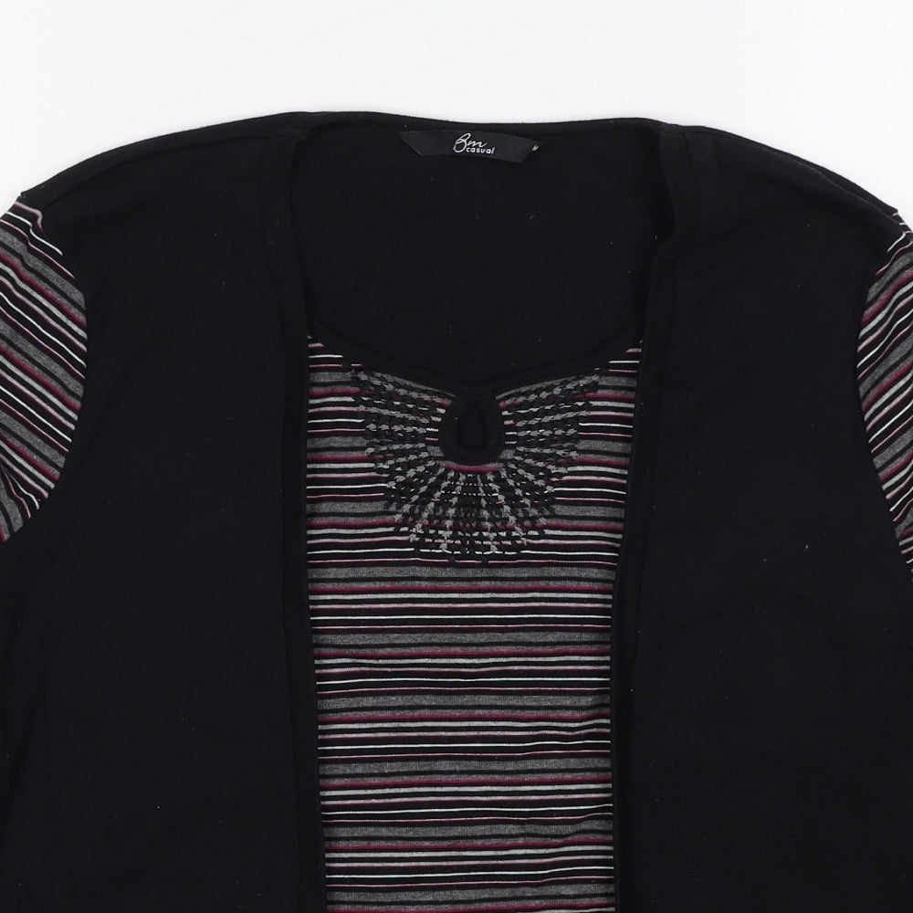 Womens UK Size M Bonmarché Black Basic Blouse