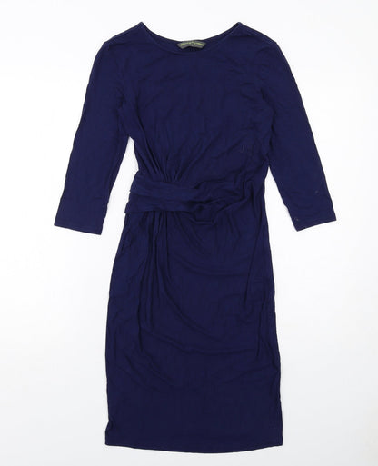 Blooming Marvellous Womens Blue Viscose Sheath Size 8 Boat Neck Pullover