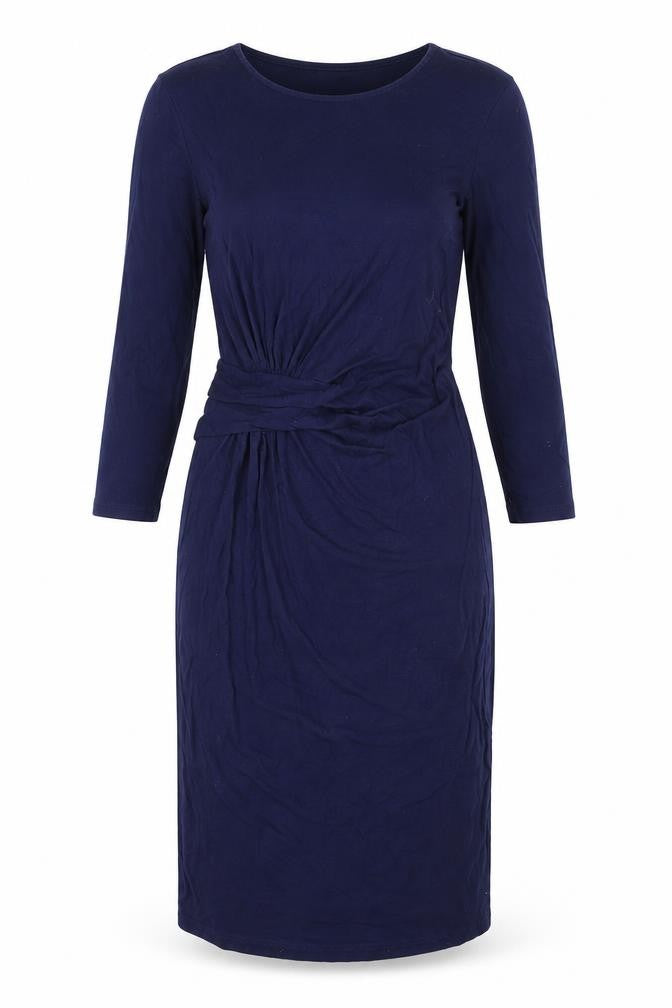 Blooming Marvellous Womens Blue Viscose Sheath Size 8 Boat Neck Pullover