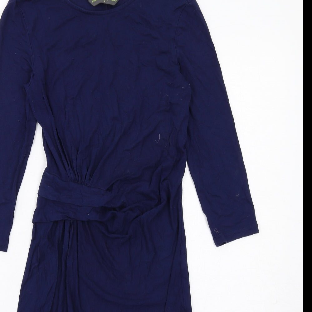 Blooming Marvellous Womens Blue Viscose Sheath Size 8 Boat Neck Pullover