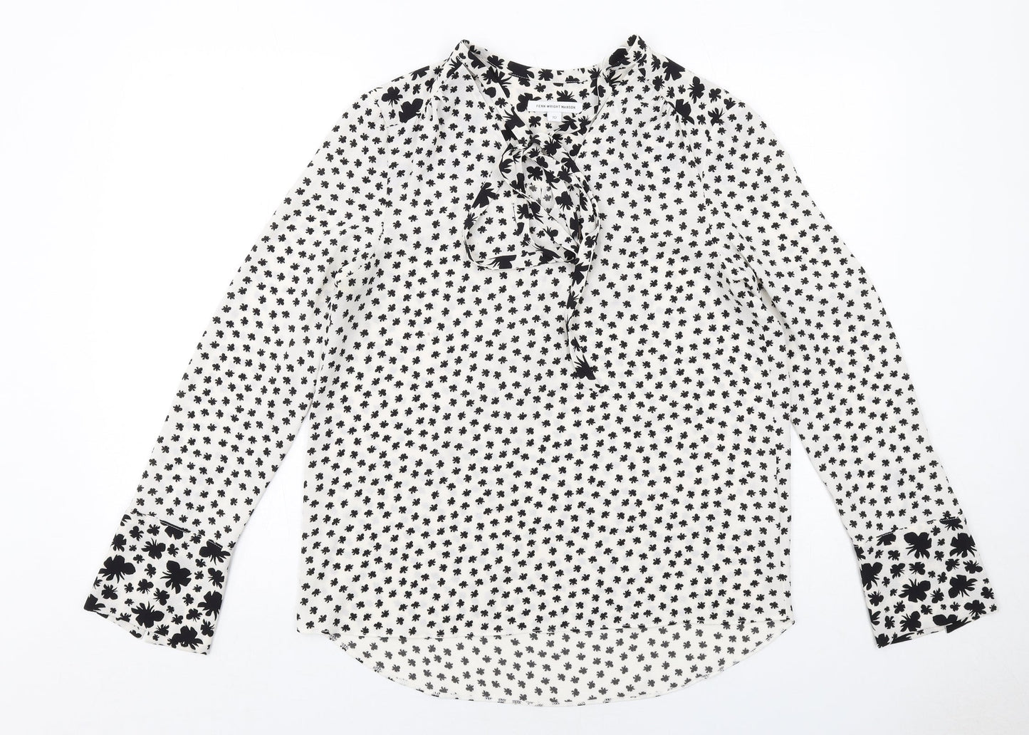 Womens UK Size 10 Fenn Wright Manson White Basic Blouse