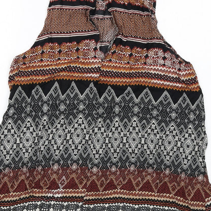 Glamorous Womens Multicoloured Geometric Viscose Basic Tank Size L Round Neck