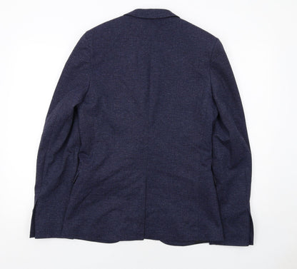 Topman Mens Blue Viscose Jacket Suit Jacket Size 36 Regular