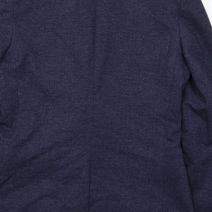 Topman Mens Blue Viscose Jacket Suit Jacket Size 36 Regular