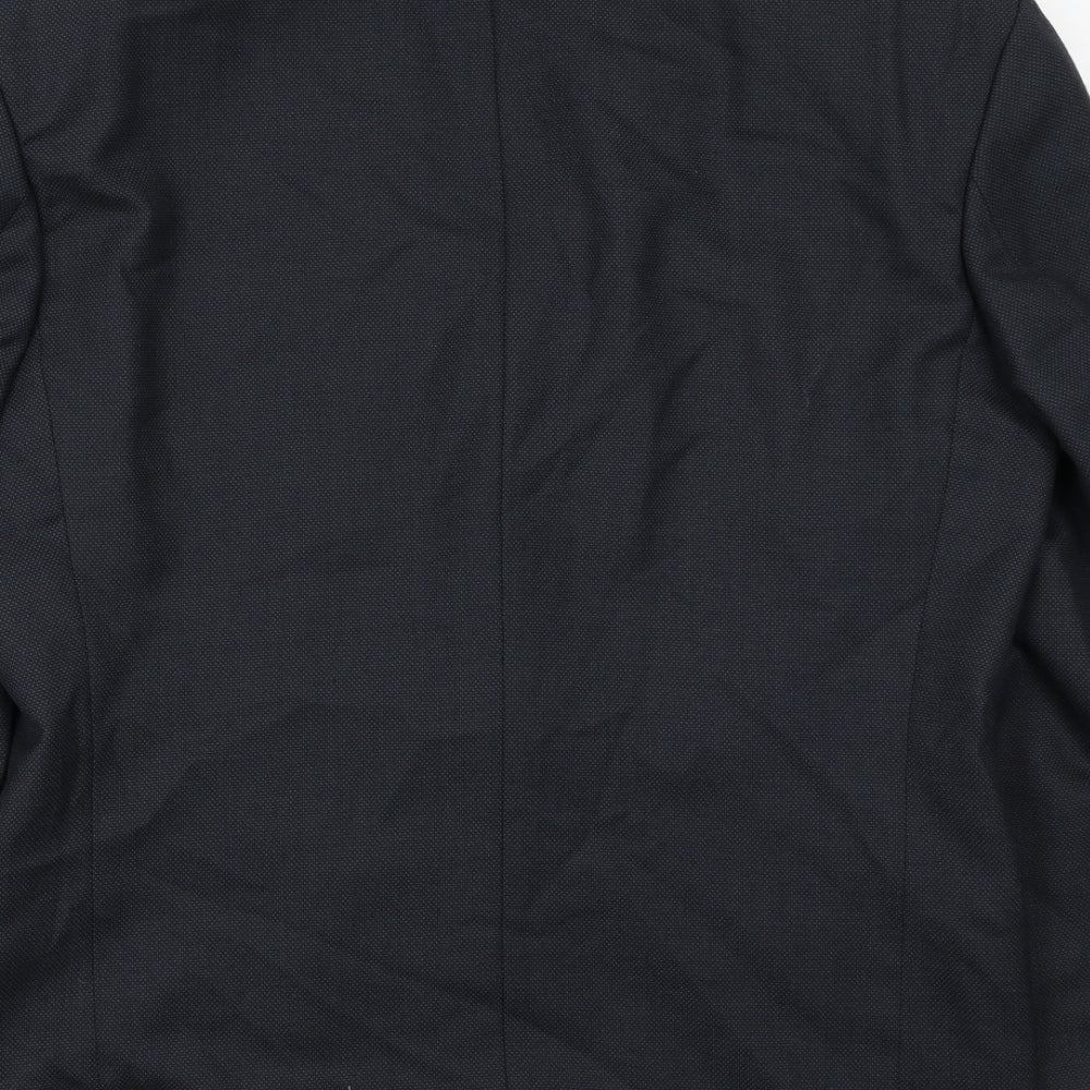 Mens UK Size 38 Pin Stripe Regular Black Suit Jacket