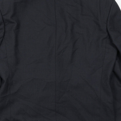 Mens UK Size 38 Pin Stripe Regular Black Suit Jacket