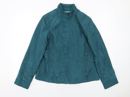 Ute Fries Womens Green Jacket Size 12 Zip