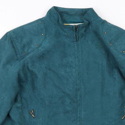 Ute Fries Womens Green Jacket Size 12 Zip