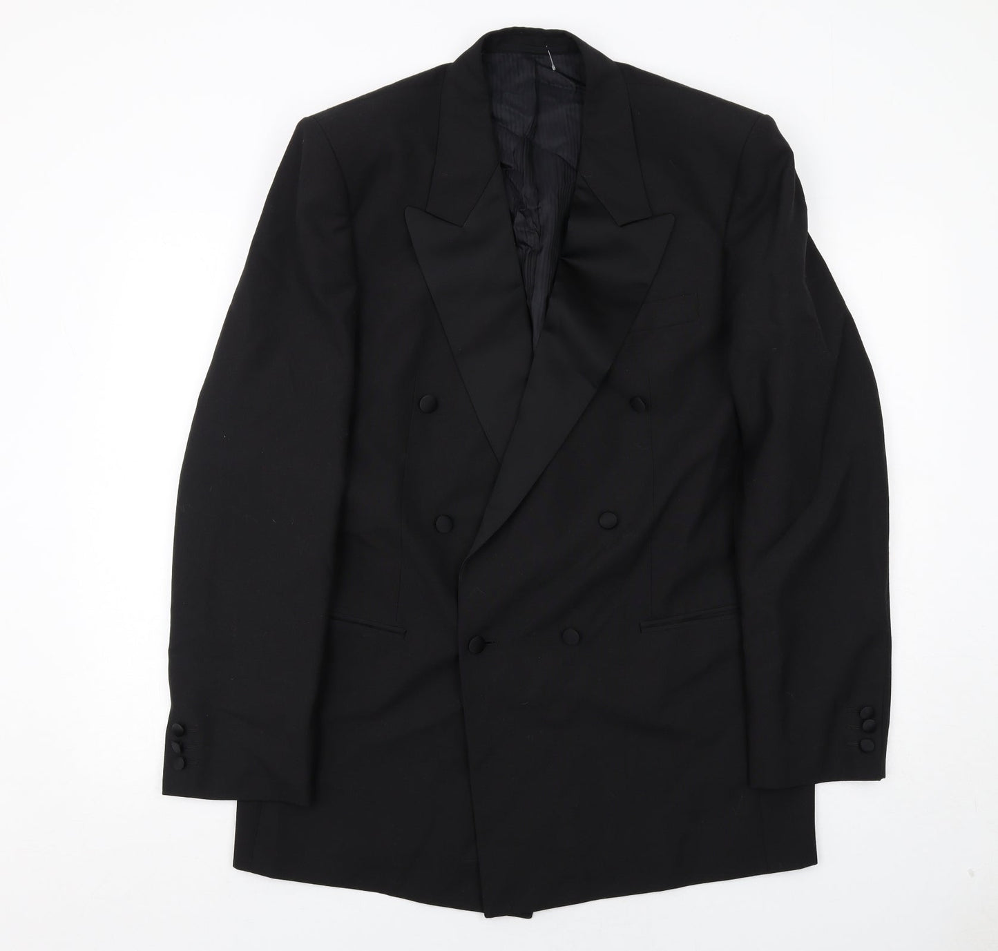 Leonardis Mens Black Polyester Jacket Suit Jacket Size 40 Regular