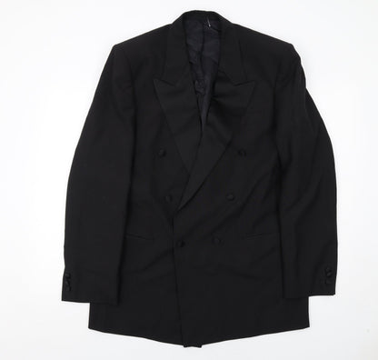 Leonardis Mens Black Polyester Jacket Suit Jacket Size 40 Regular