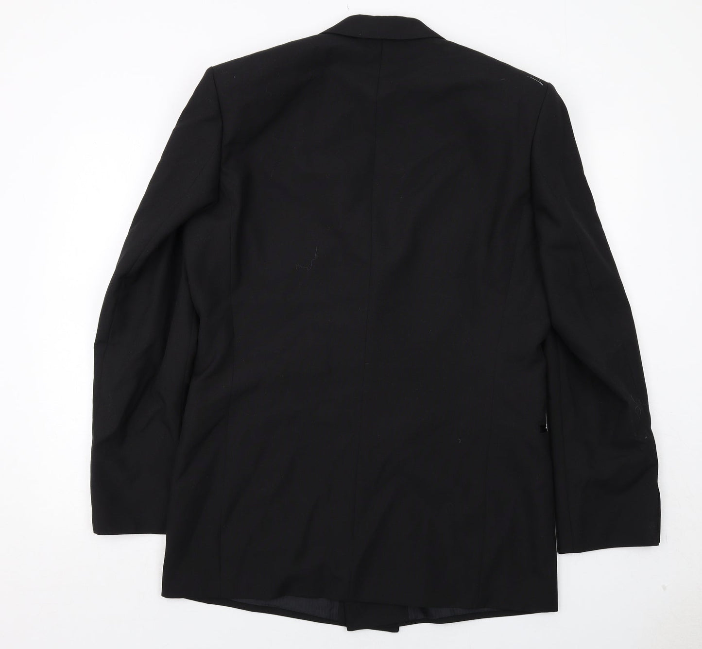 Leonardis Mens Black Polyester Jacket Suit Jacket Size 40 Regular