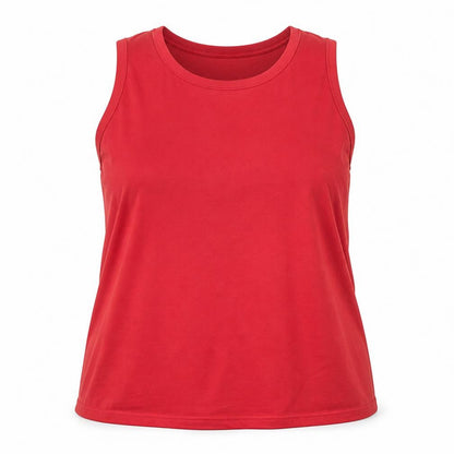 Essence Womens Red Polyester Basic Tank Size 22 Round Neck