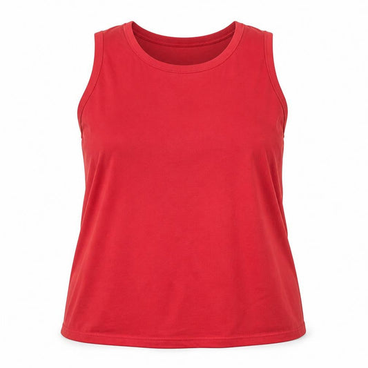 Essence Womens Red Polyester Basic Tank Size 22 Round Neck
