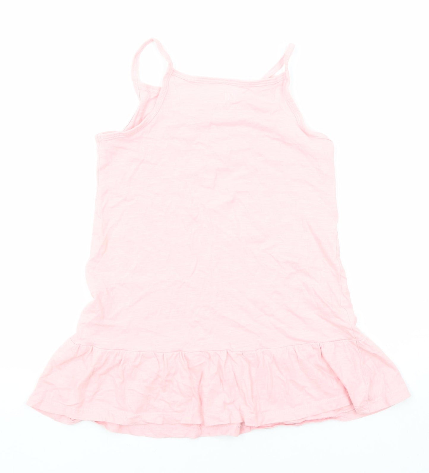 H&M Girls Pink Cotton Camisole Tank Size 4-5 Years Round Neck Pullover
