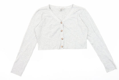 Womens UK Size M Divided by H&M Grey Cardigan Jumper