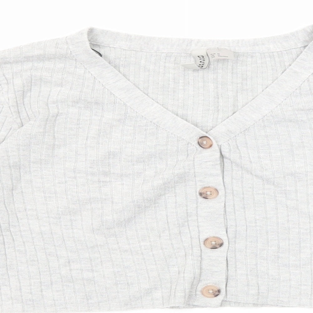 Womens UK Size M Divided by H&M Grey Cardigan Jumper