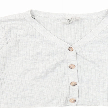Womens UK Size M Divided by H&M Grey Cardigan Jumper