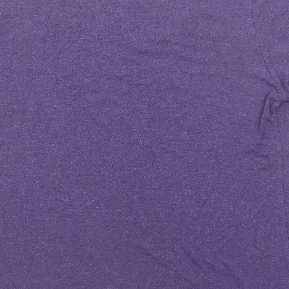 Antoine & Lili Womens Purple Viscose Basic T-Shirt Size 4 Round Neck