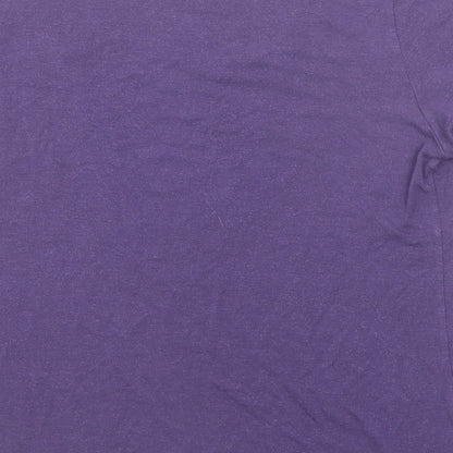 Antoine & Lili Womens Purple Viscose Basic T-Shirt Size 4 Round Neck