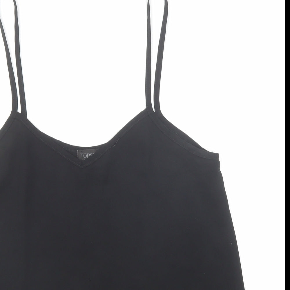 Womens UK Size 8 Topshop Black Basic Tank