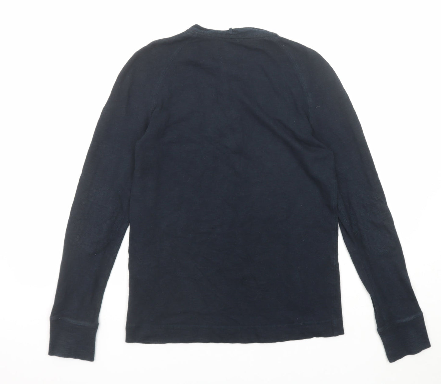 David Beckham Mens Blue Cotton Polo Size S Collared Button