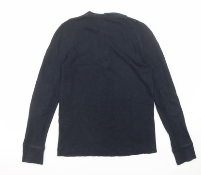 David Beckham Mens Blue Cotton Polo Size S Collared Button