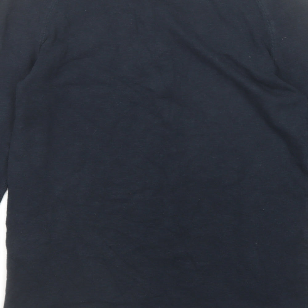 David Beckham Mens Blue Cotton Polo Size S Collared Button