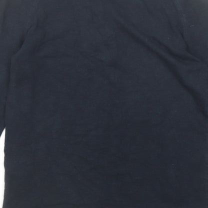 David Beckham Mens Blue Cotton Polo Size S Collared Button