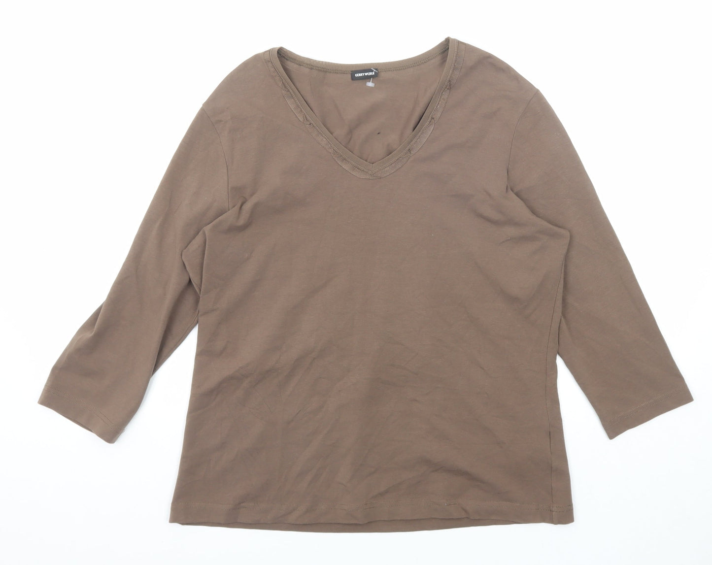 Womens UK Size 16 Gerry Weber Brown Basic T-Shirt