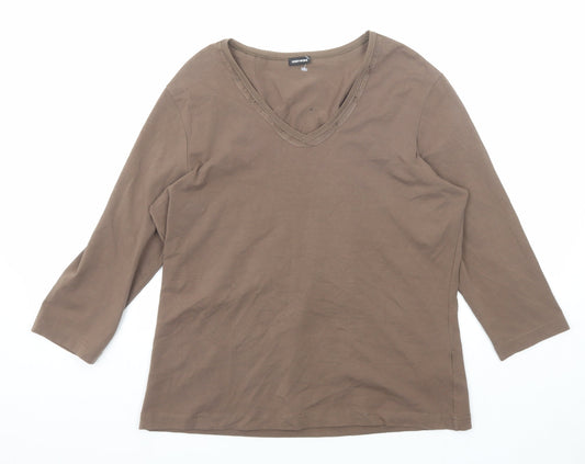 Womens UK Size 16 Gerry Weber Brown Basic T-Shirt