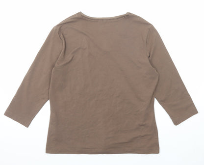 Womens UK Size 16 Gerry Weber Brown Basic T-Shirt
