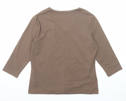 Womens UK Size 16 Gerry Weber Brown Basic T-Shirt