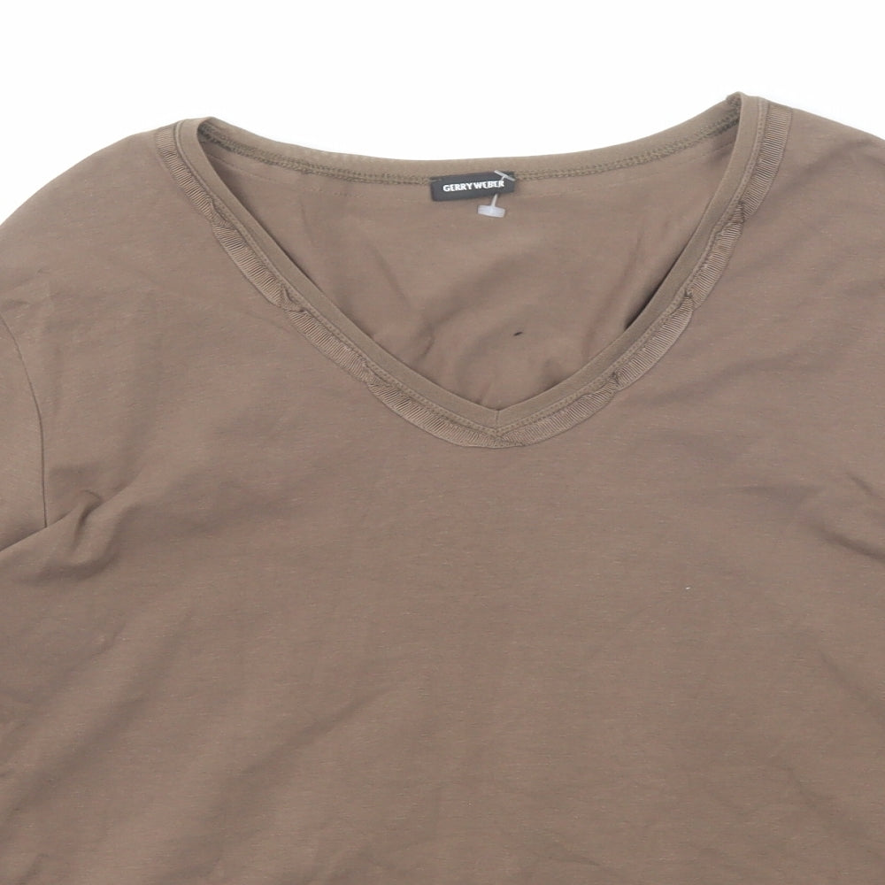 Womens UK Size 16 Gerry Weber Brown Basic T-Shirt