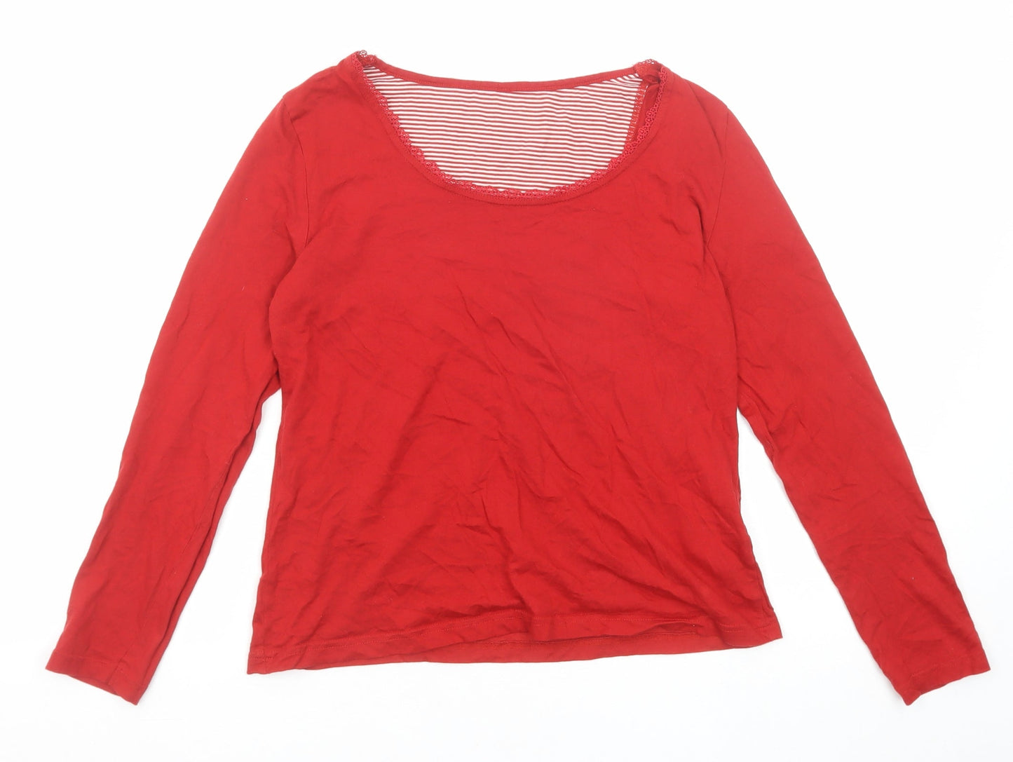 Womens UK Size 6 Marks and Spencer Red Basic T-Shirt