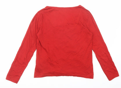 Womens UK Size 6 Marks and Spencer Red Basic T-Shirt