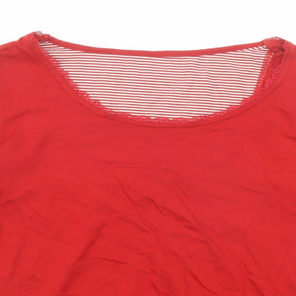 Womens UK Size 6 Marks and Spencer Red Basic T-Shirt