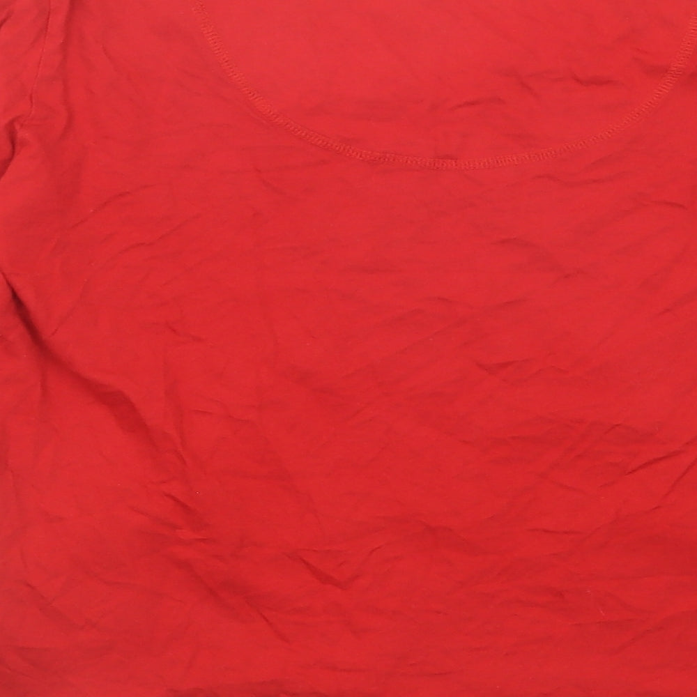 Womens UK Size 6 Marks and Spencer Red Basic T-Shirt