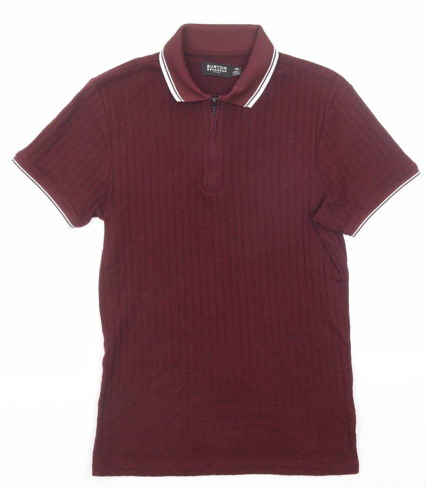 Burton Mens Purple Cotton Polo Size XS Collared Zip