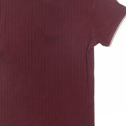 Burton Mens Purple Cotton Polo Size XS Collared Zip