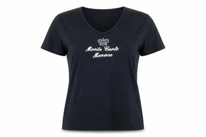 B&C Womens Black Cotton Basic T-Shirt Size XL V-Neck - Monte Carlo