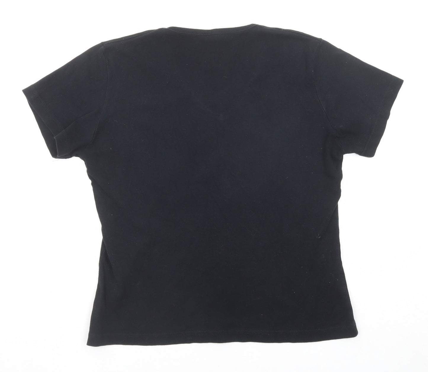 B&C Womens Black Cotton Basic T-Shirt Size XL V-Neck - Monte Carlo