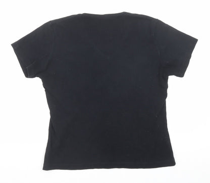 B&C Womens Black Cotton Basic T-Shirt Size XL V-Neck - Monte Carlo